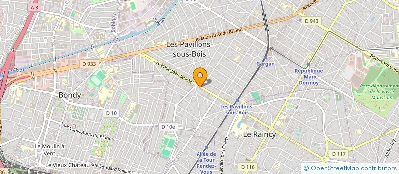 localisation de l'entreprise IL MIO PIZZAIOLO  LES PAVILLONS-SOUS-BOIS