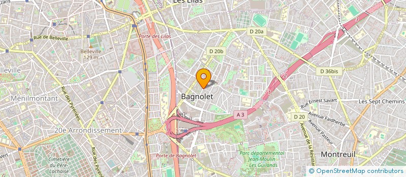 localisation de l'entreprise IMEL à BAGNOLET