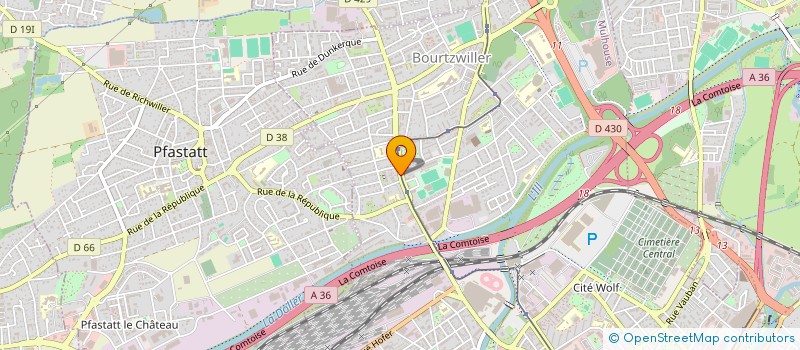 localisation de l'entreprise IMMEUBLE 55 RUE DE SOULTZ  MULHOUSE