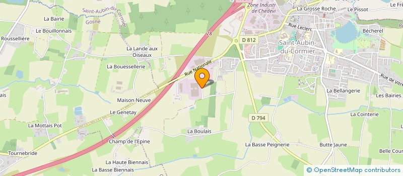 localisation de l'entreprise IMMOBILIERE DES ETS RUE P. LEROUX  SAINT-AUBIN-DU-CORMIER