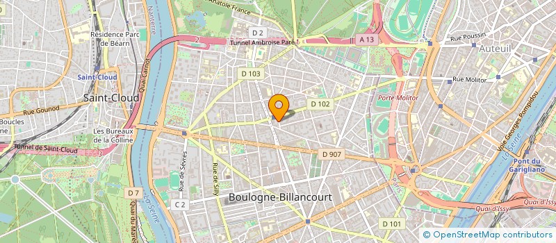 localisation de l'entreprise IMMOBILIERE M&M à BOULOGNE-BILLANCOURT