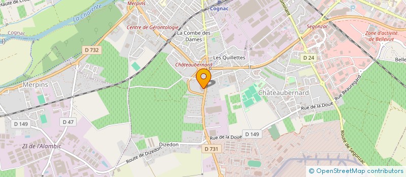 localisation de l'entreprise IMMOGIKA à CHATEAUBERNARD