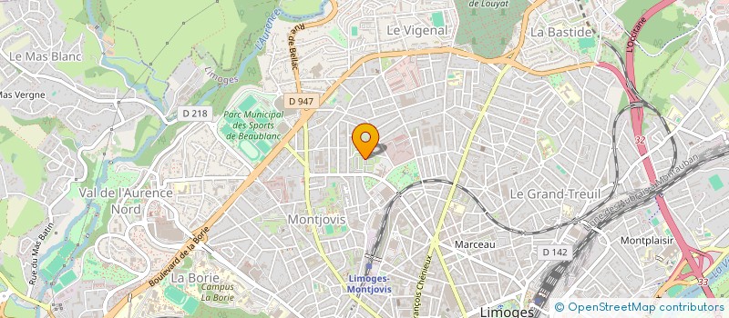 localisation de l'entreprise IMMOSERV à LIMOGES