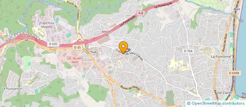 localisation de l'entreprise IMMOTEL SAINT CLAUDE à ANTIBES