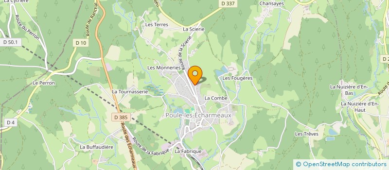 localisation de l'entreprise IMPRESSION-SERIGRAPHIE-INDUSTRIELLE SOURCE  POULE-LES-ECHARMEAUX