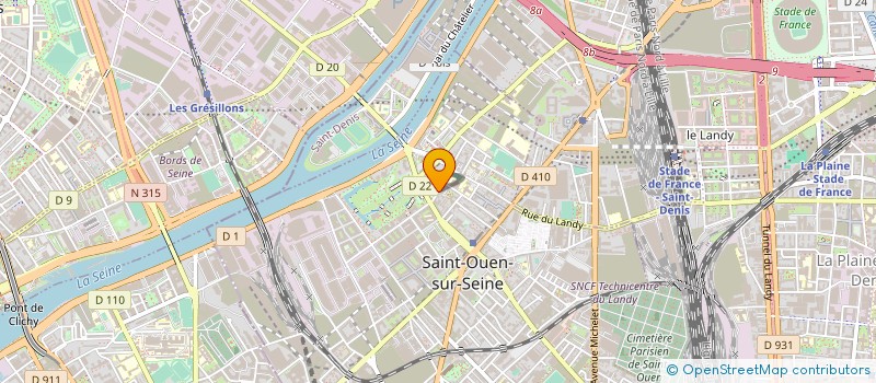 localisation de l'entreprise IMPRIM' VILLIERS à SAINT-OUEN-SUR-SEINE