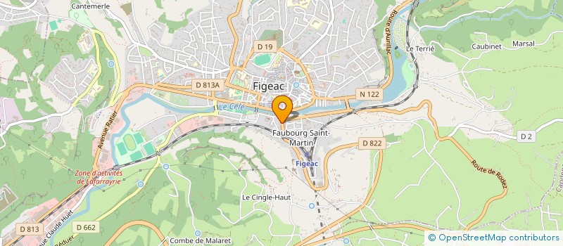 localisation de l'entreprise IMPRIMERIE AUX COULEURS DU TEMPS  FIGEAC