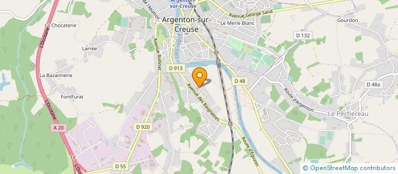 localisation de l'entreprise IMPRIMERIE BADEL SA à ARGENTON-SUR-CREUSE