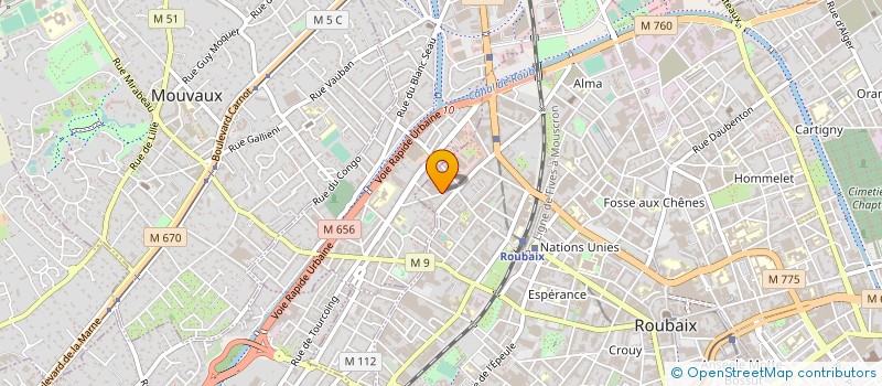 localisation de l'entreprise IMPRIMERIE DG DESCHAMPS  ROUBAIX