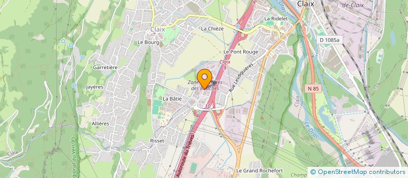 localisation de l'entreprise IMPRIMERIE DU PONT DE CLAIX à CLAIX