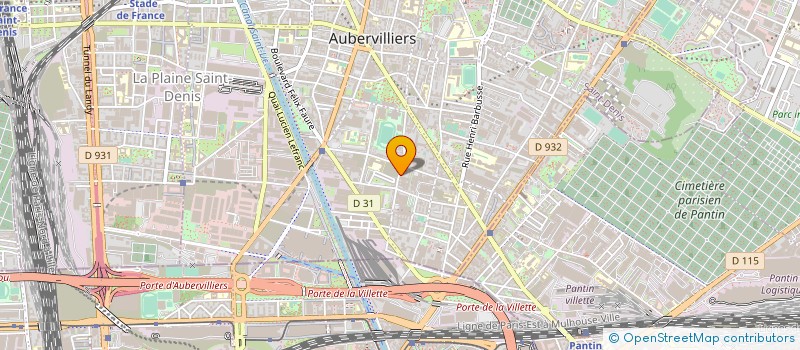 localisation de l'entreprise IMPRIMERIE EDGAR SA à AUBERVILLIERS