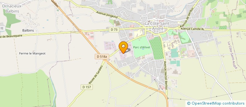 localisation de l'entreprise IMPRIMERIE ROCHAT à LA COTE-SAINT-ANDRE