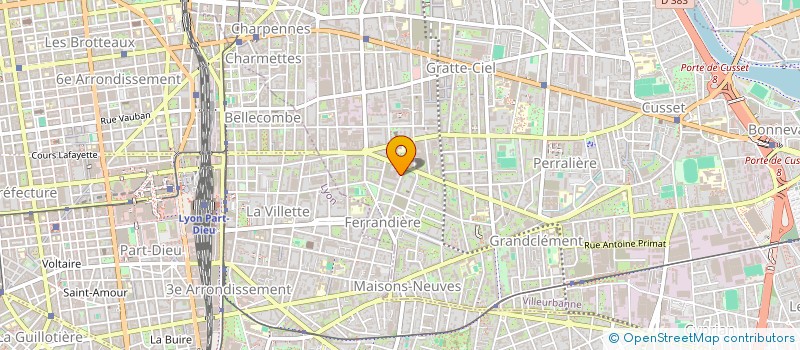 localisation de l'entreprise INCUBA  VILLEURBANNE