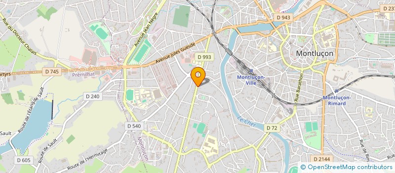 localisation de l'entreprise INDIGO à MONTLUCON
