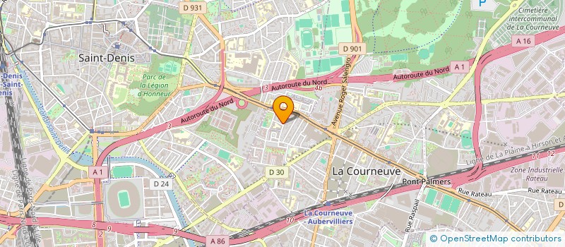 localisation de l'entreprise INDIV PHILIPPOT JULIEN ET BUNTINX JULIE à LA COURNEUVE