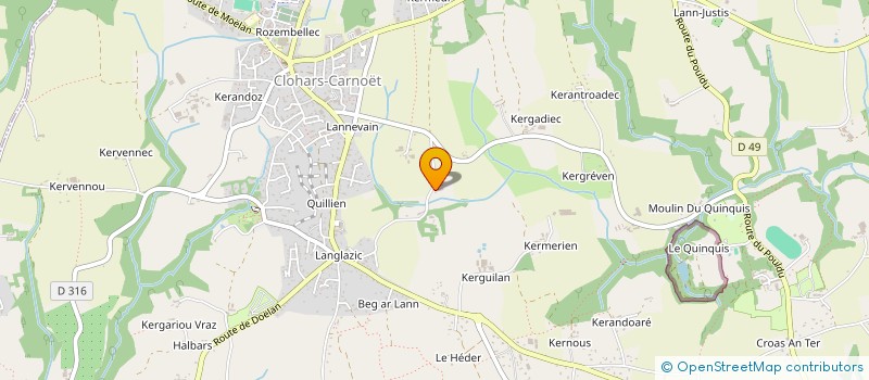 localisation de l'entreprise INDIVISION CARIOU à CLOHARS-CARNOET