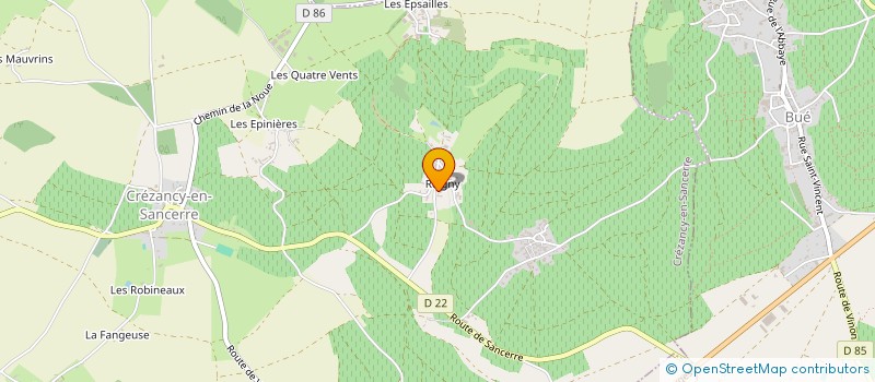 localisation de l'entreprise INDIVISION DANIEL ET BRIGITTE CHOTARD  CREZANCY-EN-SANCERRE