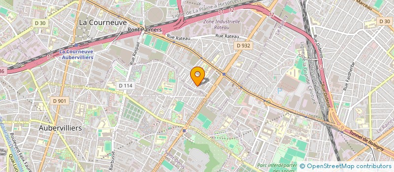 localisation de l'entreprise INDIVISION GRELLAUD - MIEZI à LA COURNEUVE