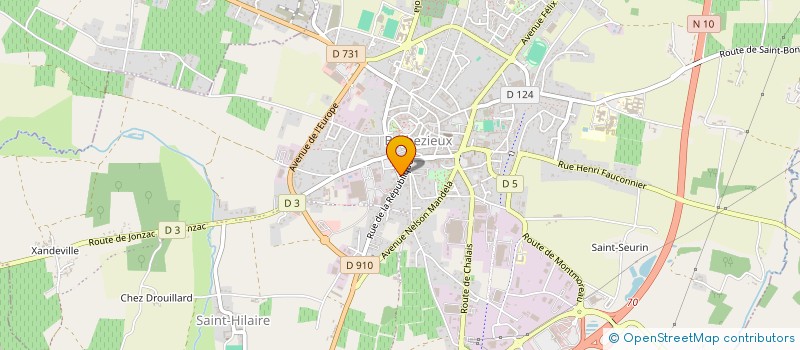 localisation de l'entreprise INDIVISION GUERIN BERNARD  BARBEZIEUX-SAINT-HILAIRE