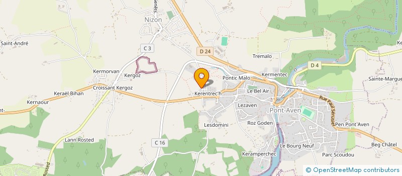 localisation de l'entreprise INDIVISION JAMET LE GRUSSE à PONT-AVEN