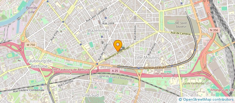 localisation de l'entreprise INDIVISION LARUE TRUANT - 77 RUE DE LA JUSTICE à LILLE