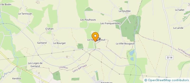 localisation de l'entreprise INDIVISION LE CORGNE M CADORET M à LOUDEAC