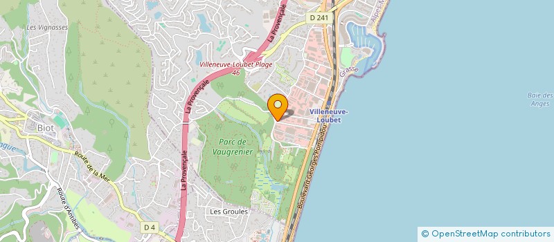 localisation de l'entreprise INDIVISION M ET MME GUELE BAPTISTE  VILLENEUVE-LOUBET