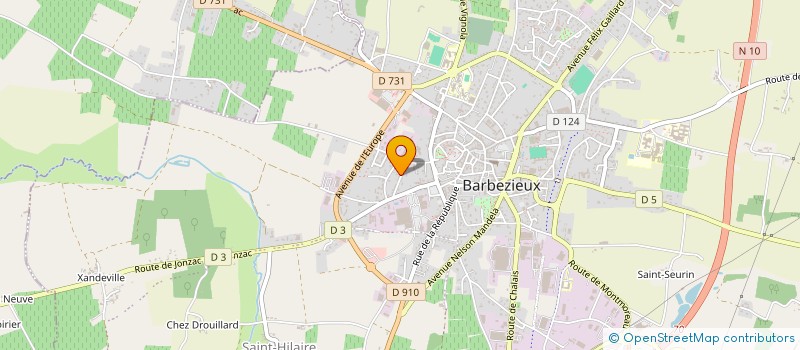 localisation de l'entreprise INDIVISION MERCIER  BARBEZIEUX SAINT HILAIRE