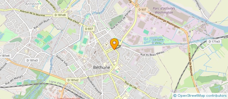 localisation de l'entreprise INDIVISION ROUSSEL HINGRAY  BETHUNE