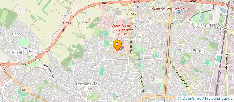 localisation de l'entreprise INDOOR CLUB SQUASH  FONTAINE-LES-DIJON