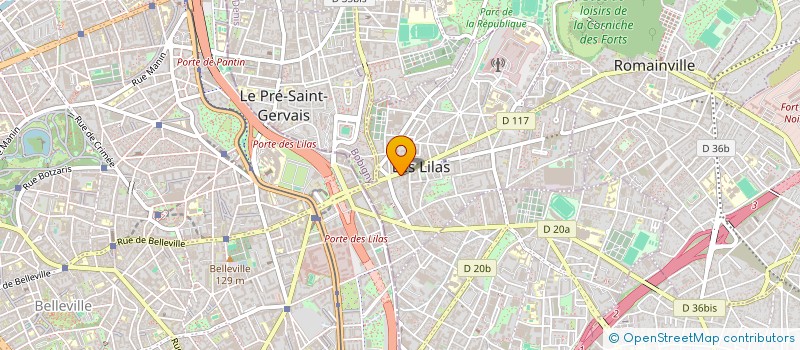 localisation de l'entreprise INDRA à LES LILAS