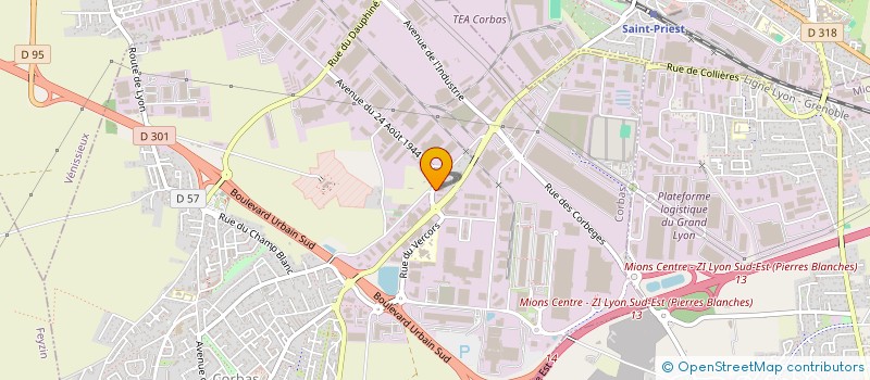 localisation de l'entreprise INDUSTRIE METALLERIE CORBASIENNE à CORBAS