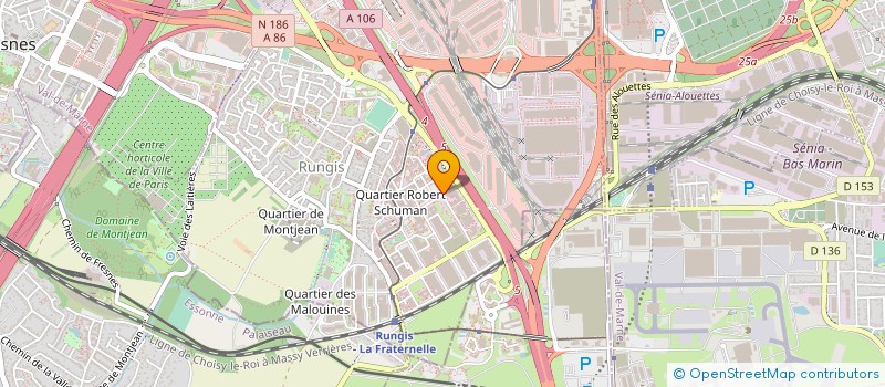 localisation de l'entreprise INDUSTRIELLE DE CHAUFFAGE ENTREPRISES à RUNGIS