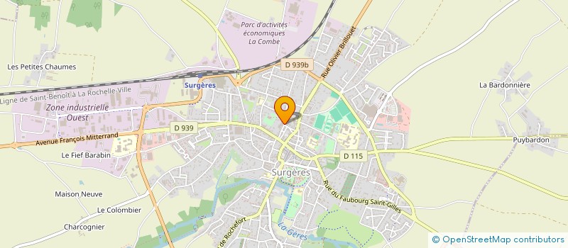 localisation de l'entreprise INDUSTRIES SECONDAIRES I S B A à SURGERES