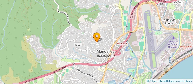 localisation de l'entreprise INEXIS à MANDELIEU-LA-NAPOULE