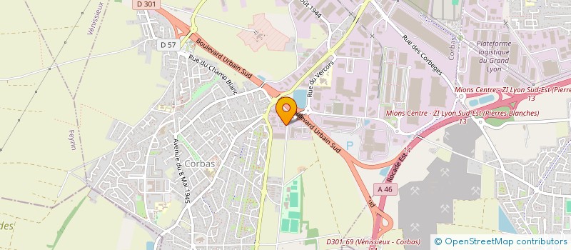 localisation de l'entreprise INEXOM à CORBAS