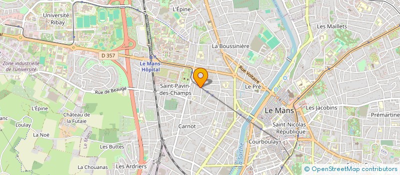 localisation de l'entreprise INFIRMIERES COULAINES MARLIER-MEZERETTE-TOREAU  LE MANS