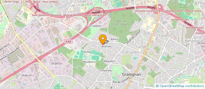 localisation de l'entreprise INFO 2 G à GRADIGNAN