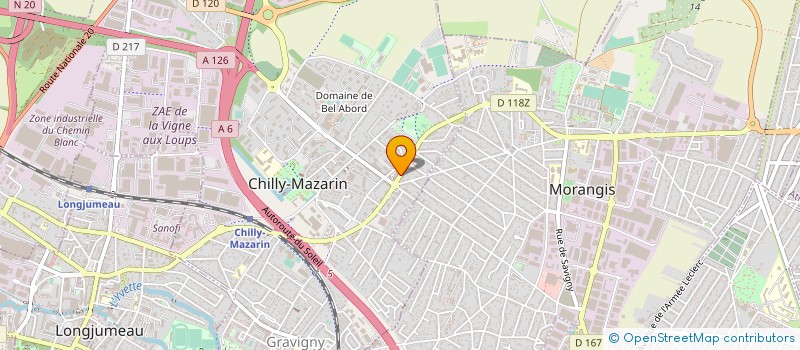 localisation de l'entreprise INFO SERVICE à CHILLY-MAZARIN