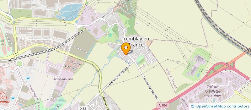 localisation de l'entreprise INFORMATIQUE BUREAUTIQUE SERVICE  TREMBLAY-EN-FRANCE