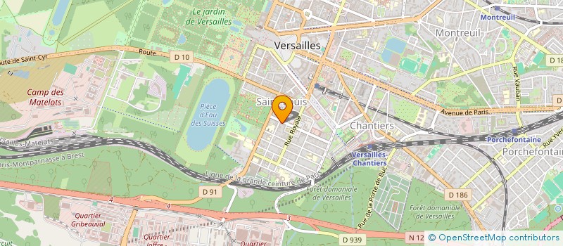 localisation de l'entreprise INFORMATIQUE ET SERVICE à VERSAILLES