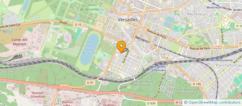 localisation de l'entreprise INFORMATIQUE ET SERVICE à VERSAILLES