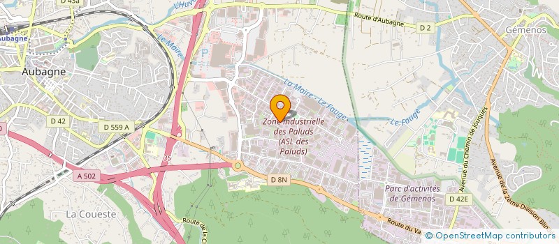 localisation de l'entreprise INFORMATIQUE ROUTAGE SERVICES à AUBAGNE