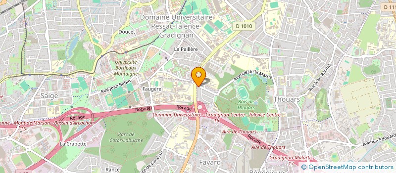 localisation de l'entreprise INGENIERIE BORDELAISE DE CONSTRUCTION à TALENCE