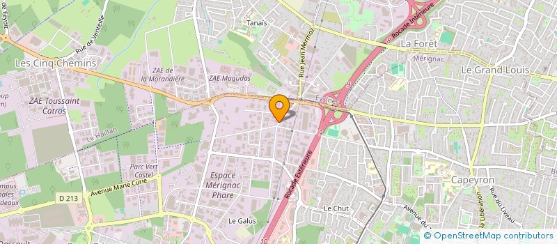 localisation de l'entreprise INGENIERIE CALCULS THERMIQUES EXECUTION SUD OUEST  MERIGNAC