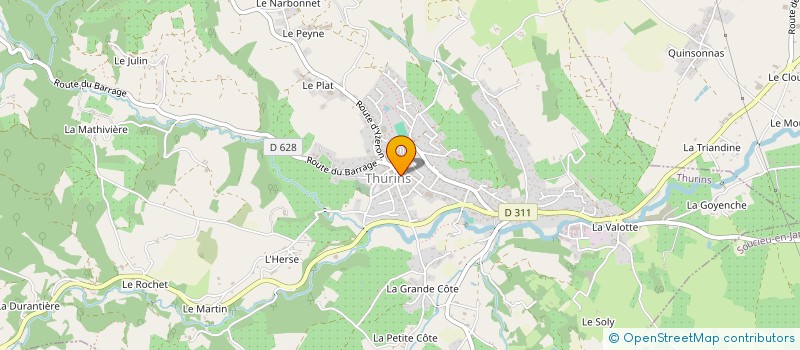 localisation de l'entreprise INGENIERIE COORDINATION SERVICES  THURINS