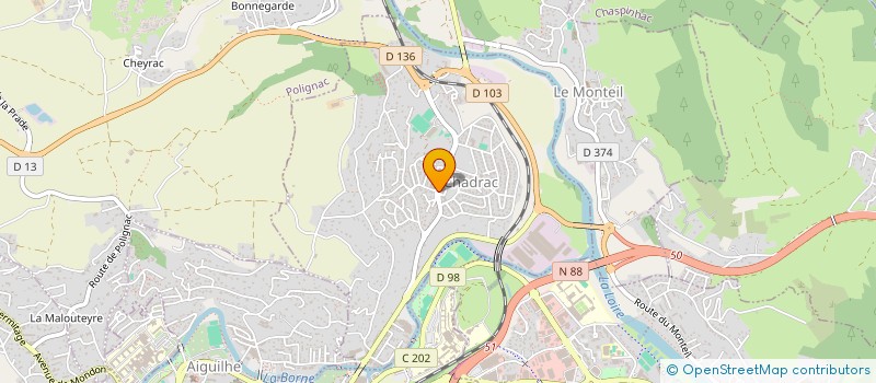 localisation de l'entreprise INGENIERIE STRUCTURES BATIMENTS FILERE  CHADRAC