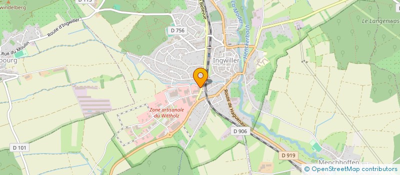 localisation de l'entreprise INGWI LITERIE à INGWILLER