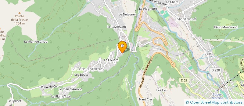 localisation de l'entreprise INITIALE à LA COTE-D'ARBROZ