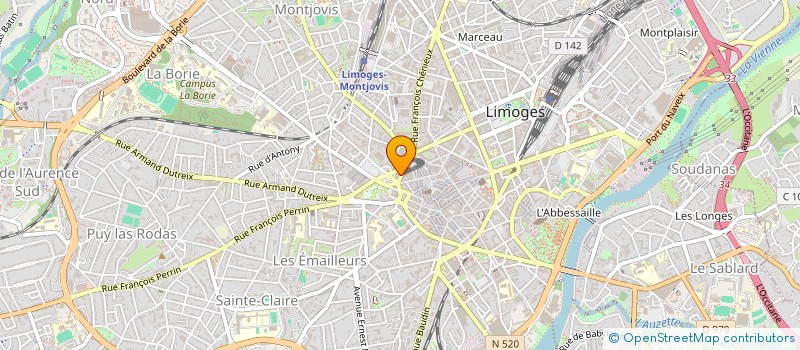 localisation de l'entreprise INITIATIVE HAUTE VIENNE à LIMOGES